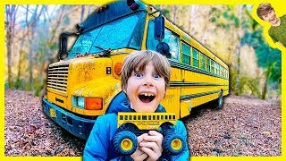Monster Trucks Explore Abandoned School Bus