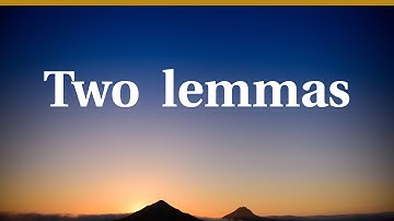 Two lemmas