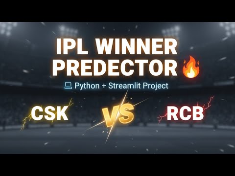 IPL Winner Predictor 🔥 [CSK vs RCB] | Python + Streamlit Project | #dataanalysis #python 
