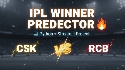 IPL Winner Predictor 🔥 [CSK vs RCB] | Python + Streamlit Project | #dataanalysis #python 