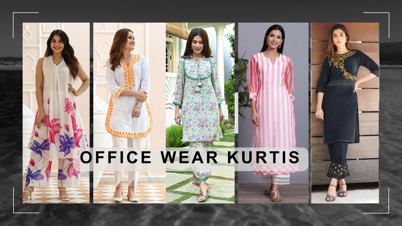 5 Stylish Office Wear Kurtis | Formal Work Wear Kurti Designs | Office wear  women, Office outfits women, Stylish office wear