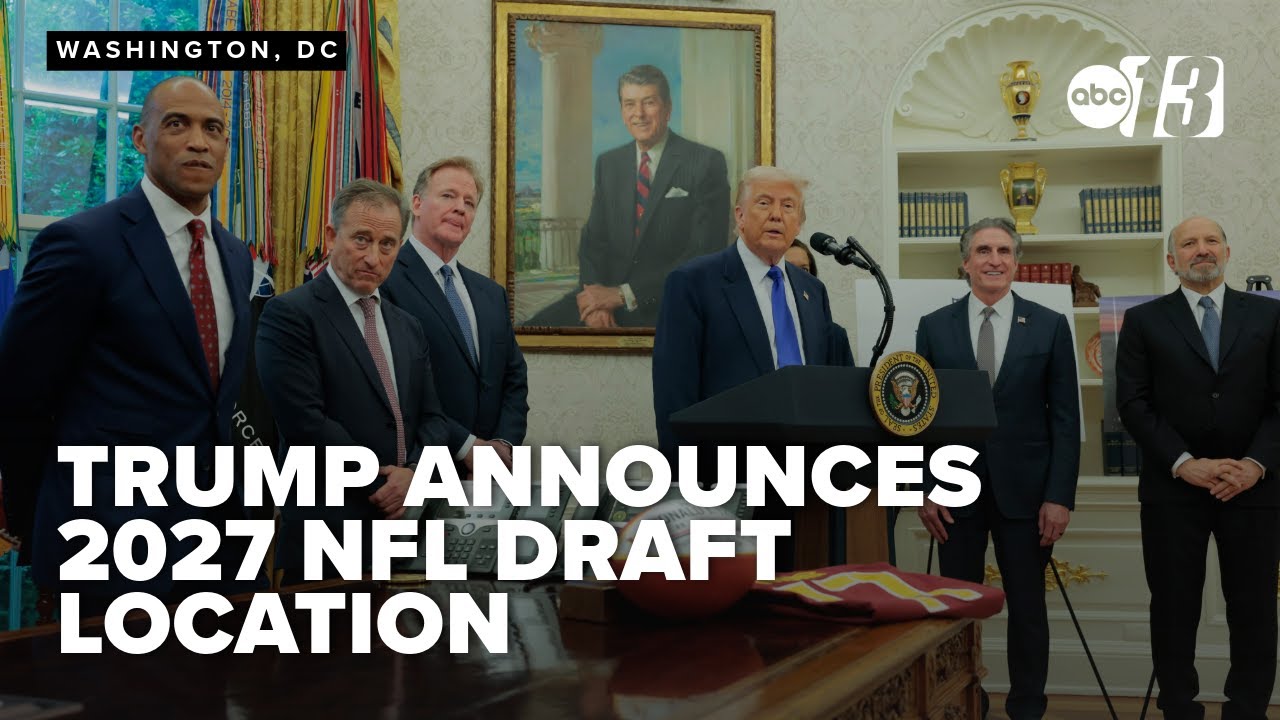 FULL REMARKS: Trump announces the 2027 NFL Draft will be held in DC ...
