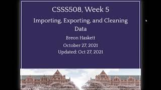 CSSS 508 - Week 5 Lecture