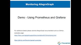 Monitoring AllegroGraph with Prometheus and Grafana