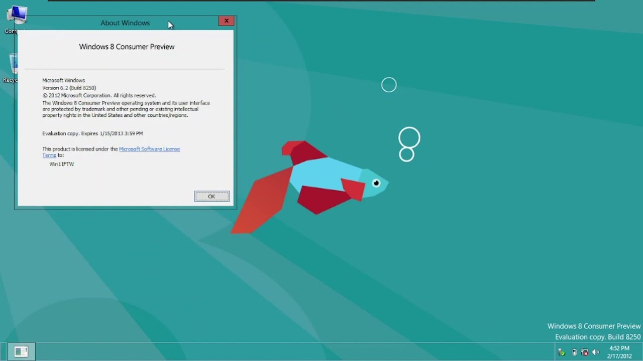 Windows 8 Build 8250 - Pinball Game and Boot Screen