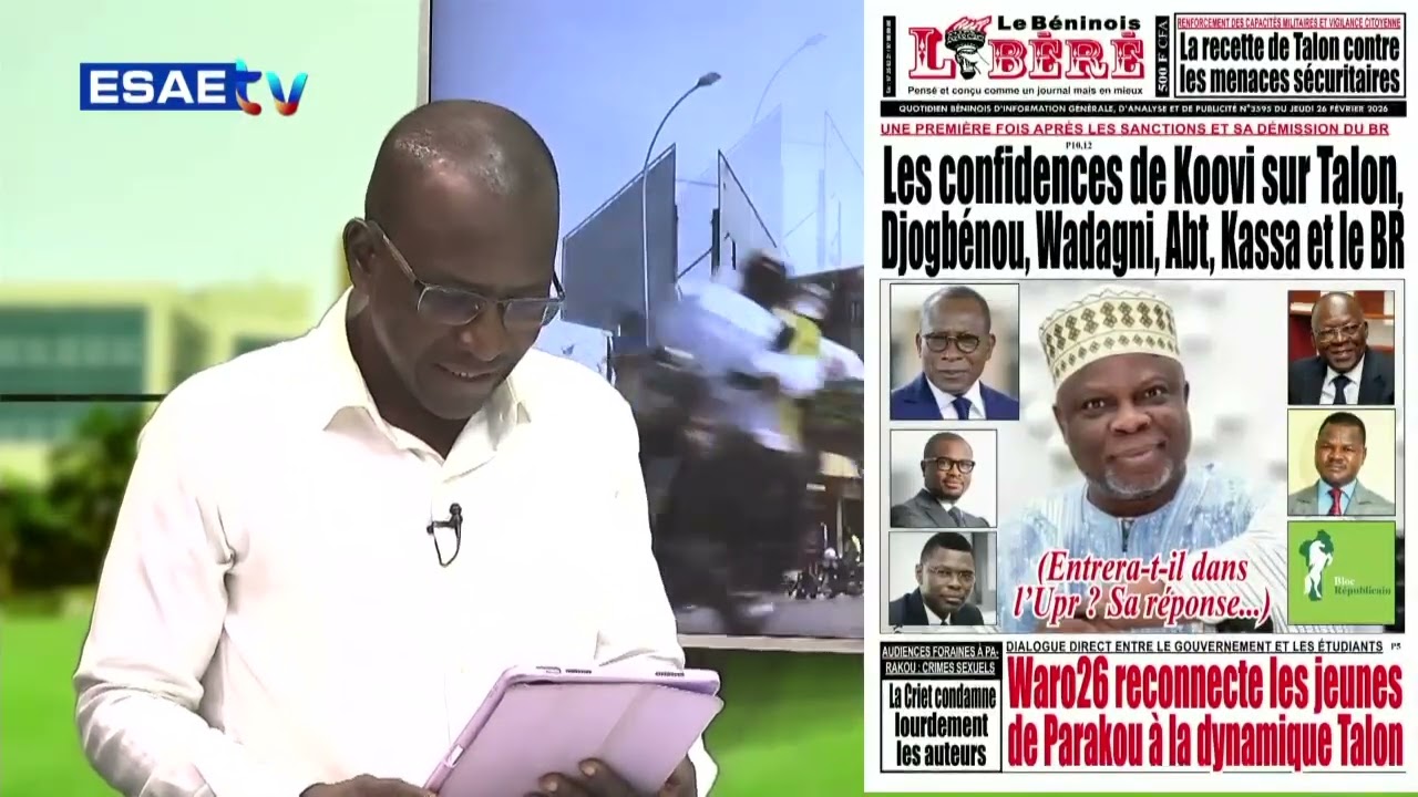 LA UNE DES JOURNAUX DU JEUDI 26 FEVRIER 2026