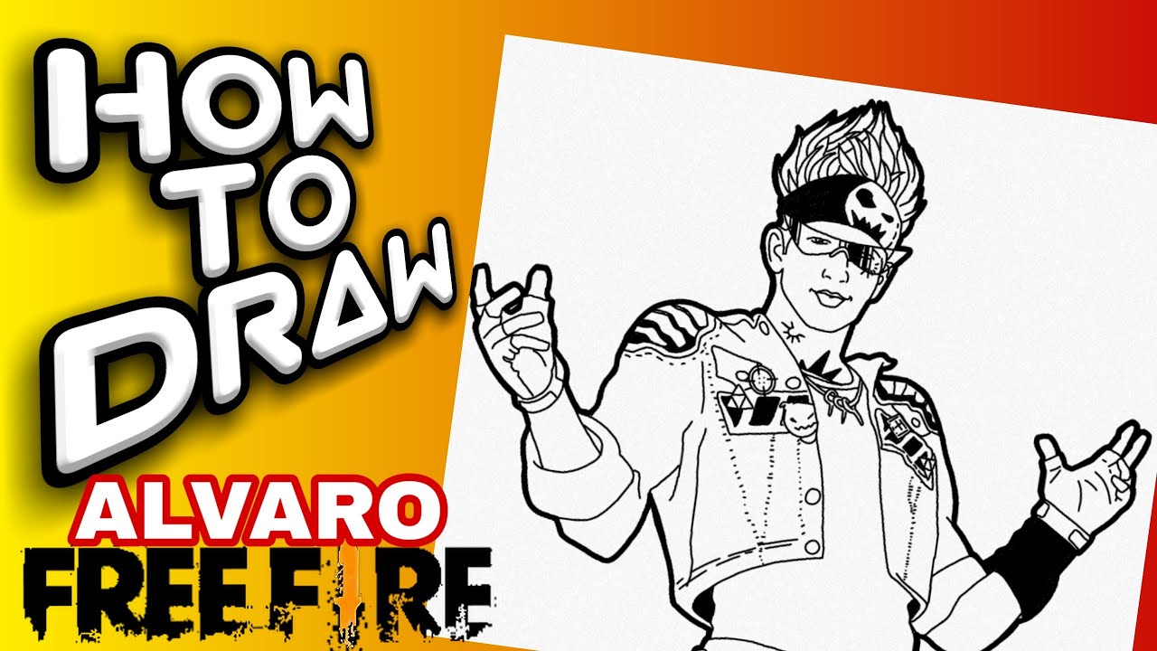HOW TO DRAW ALVARO | FREE FIRE | FREE FIRE DRAWINGS | como dibujar ...