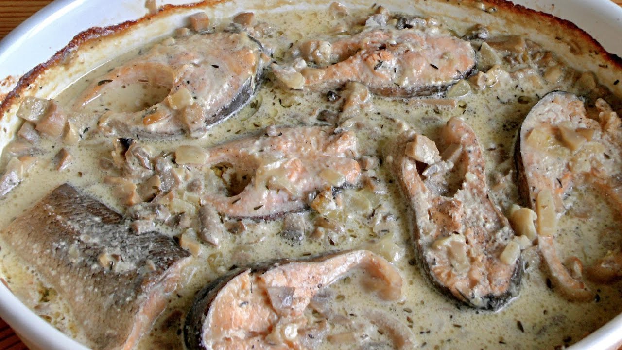 Форель в сливочно-грибном соусе: рецепт приготовления и особенности блюда