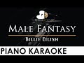 Billie Eilish - Male Fantasy - Piano Karaoke Instrumental Cover with Lyrics