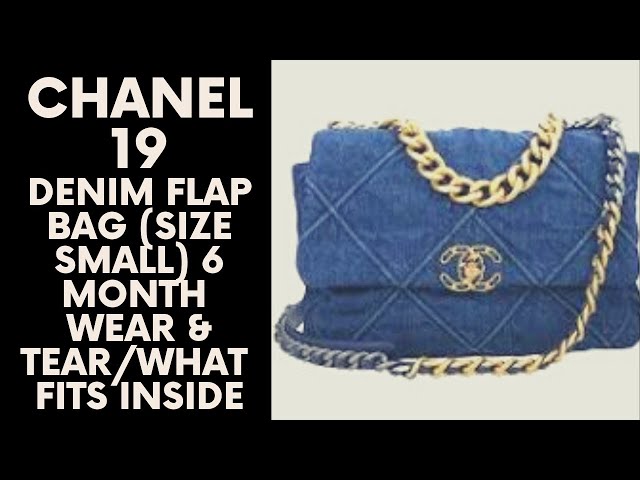 CHANEL 19 DENIM FLAP BAG 6 MONTH WEAR AND TEAR & WHAT FITS INSIDE 