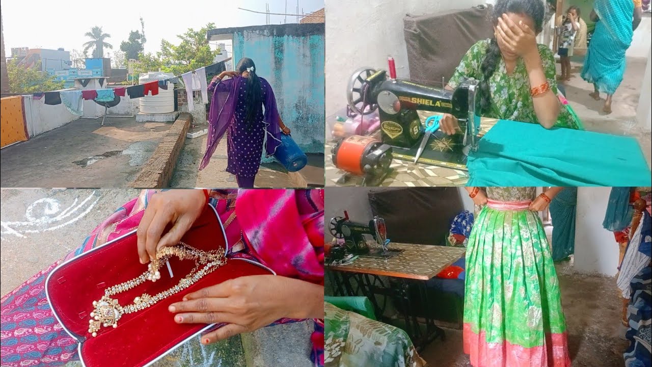 Vlog//ఇంటి పని అంతా పూర్తి చేసుకొని అమ్మమ్మ వాళ్ళ ఊరు వెళ్ళాము//ఎక్కడికి వెళ్లిన మిషిన్ పని తప్పదు