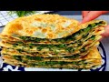 Мука+Вода и Зелень!!! ВКУСНЕЕ  ВСЯКИХ ЧЕБУРЕКОВ‼Потрясающее лепёшки с зеленью