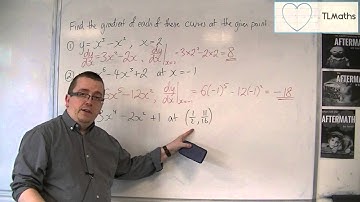 OCR MEI Core 2 3.06 Examples of Finding the Gradient of Curves at Particular Points