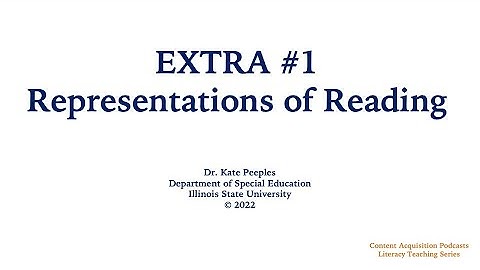 Extra #1. Representations of Reading