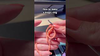 How to make a magic ring in crochet! #crochet #magicring #magiccircle #fyp