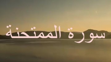 صوت جميل سورة الممتحنة القارئ صلاح بو خاطر