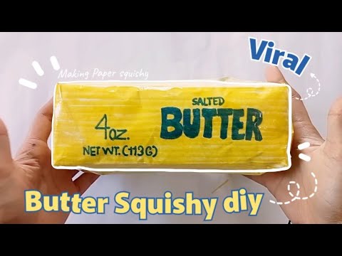 Making Temu Butter Squishy 💛✨ | ASMR❣️| How to make Butter Squishy Paper 💫| Paper diy 🎀 #diy 