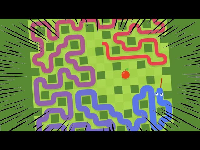 Bot Plays Google Snake!  Large map with Walls 