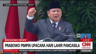 FULL Pidato Prabowo di Upacara Hari Lahir Pancasila