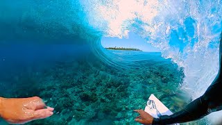 RAW POV SURFING 1' Deep REEF!  -  Perfection