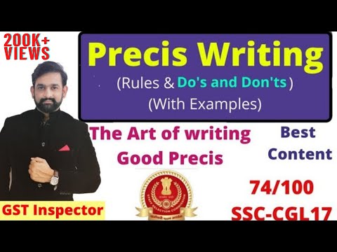 Precis Writing | SSC CGL / CHSL | Descriptive Exam | Rules And Complete Knowledge | With Example