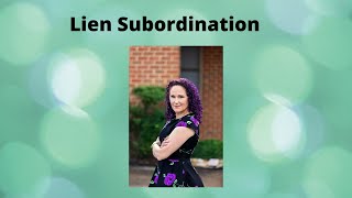 Lien Subordination