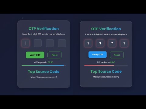 Animated OTP Verification System Tutorial | HTML, CSS & JavaScript (Countdown + Validation)