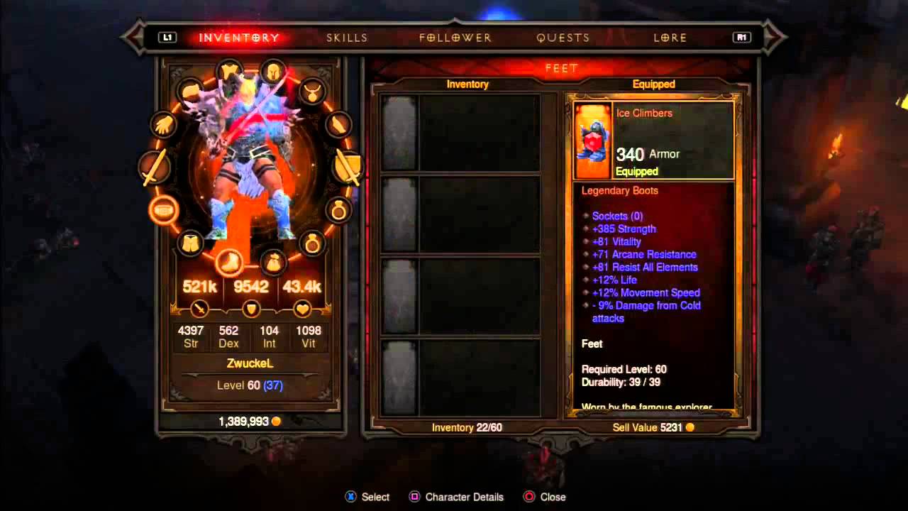 PS3 Diablo 3 DAY 6 Complete Gear and Stats YouTube