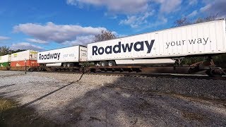 NS 201 Trailer / Double Stack Moving Slowly - Tuscumbia, Alabama