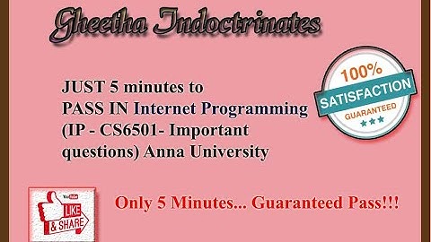 How to pass in Internet Programming CS6501 (IP)? Important questions and tips to pass in tamil