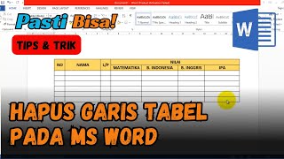 Menghapus Garis pada tabel Microsoft Word