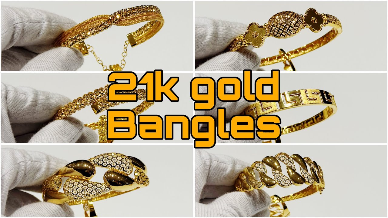 Latest 21K gold bangles 2025 with Weight & Price