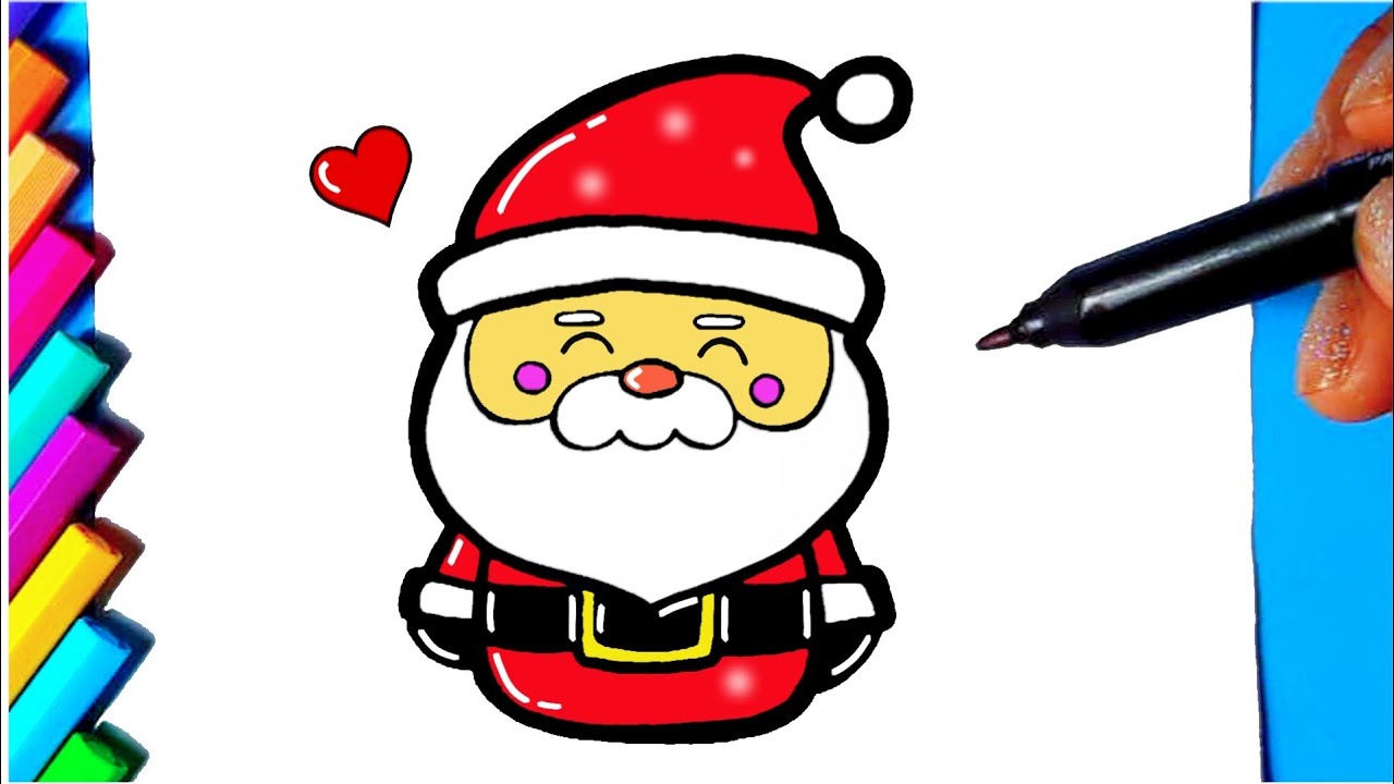 Como desenhar papai Noel Kawaii 2020 ❤ Desenhos de Natal 2020 - Desenhos  para Desenhar 