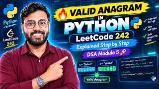 🔥 Valid Anagram in Python | LeetCode 242 Explained Step by Step | DSA Module 5 🚀