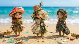 Tiny Gnomes At The Beach  Cork Girl A Sand Castle U0026 Flower Gathering  Cozy Forest Ambience