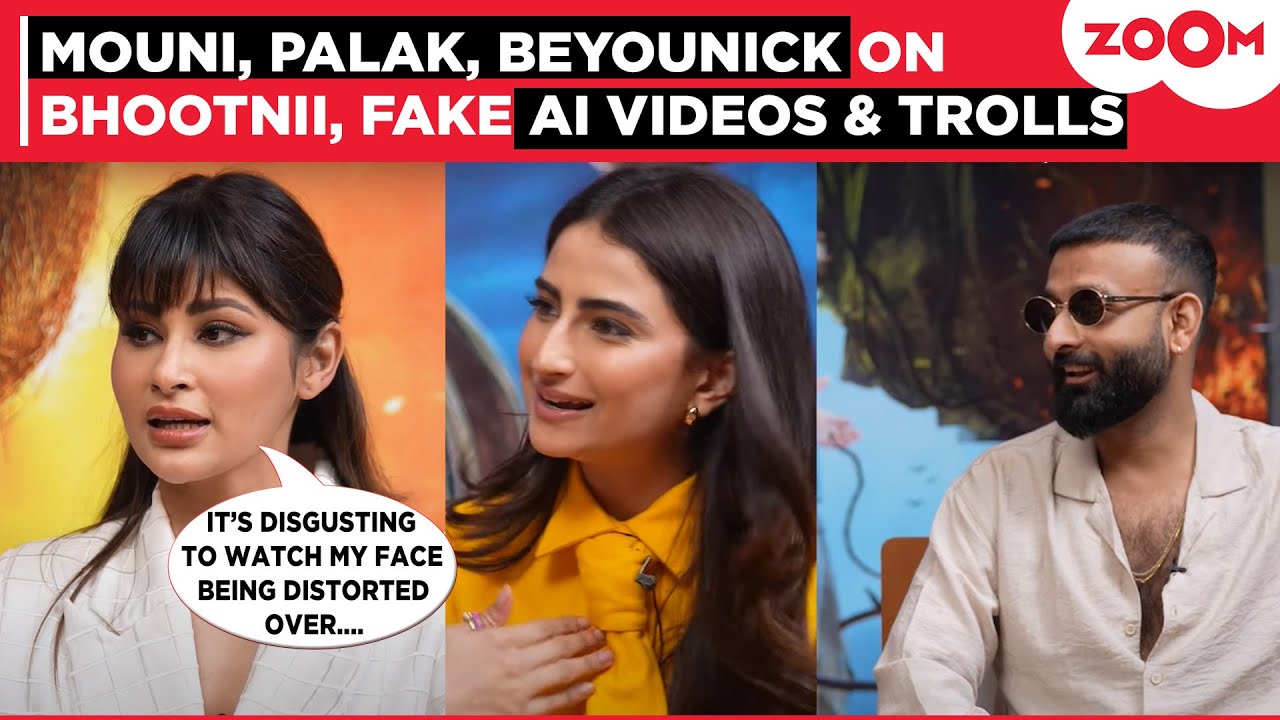 Mouni Roy reacts to FAKE AI videos, Palak Tiwari on social media TROLLS | Team Bhootnii gets candid