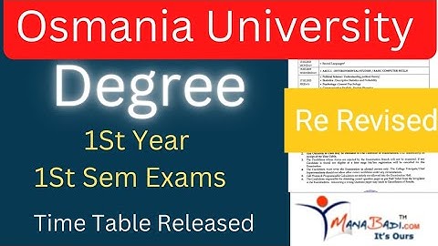 Osmania University Degree 1St Year 1Sem Re Revised Time Table Released |