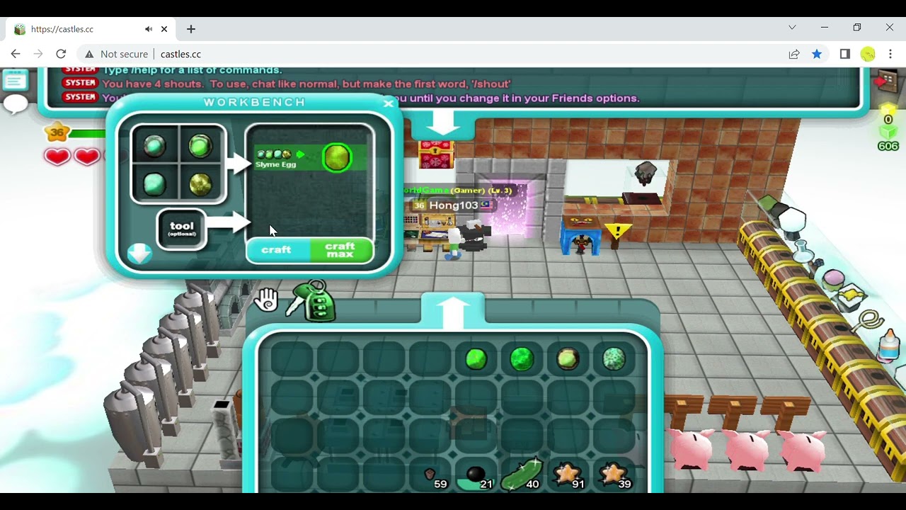 [Cubic castle crafting recipe] Slymegood Head YouTube