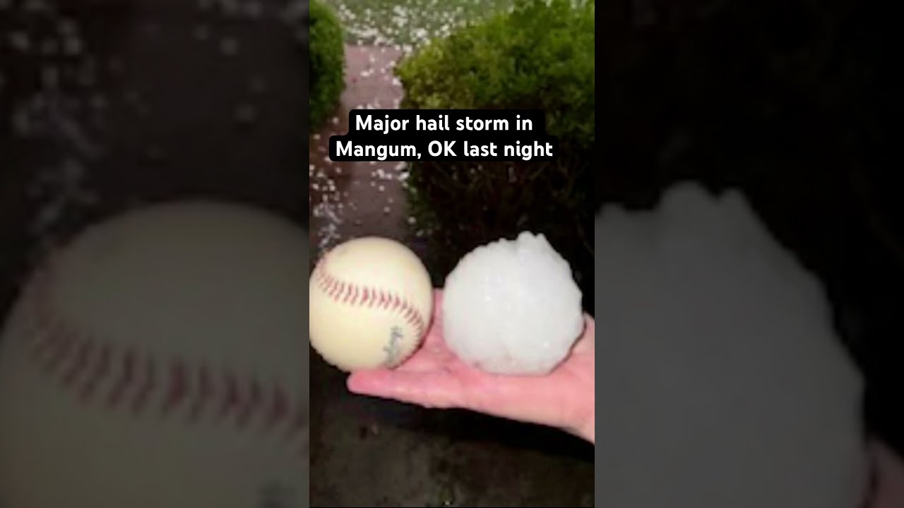 Baseball Size Hail With Yesterday S Storms Oklahomaweather Hailstorm Severeweather