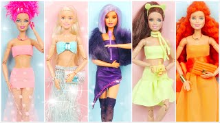5 FARKLI MUHTEŞEM BARBIE KIYAFET YAPIMI, Çanta ve Minyatür Aksesuarları -DIY Barbie Doll Miniatures