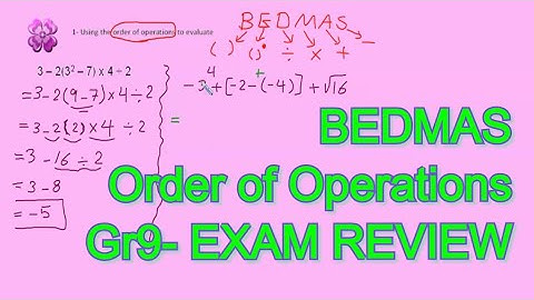 #3- Gr 9-Exam Review-Order of Operation-(BEDMAS ,PEMDAS, BODMAS)