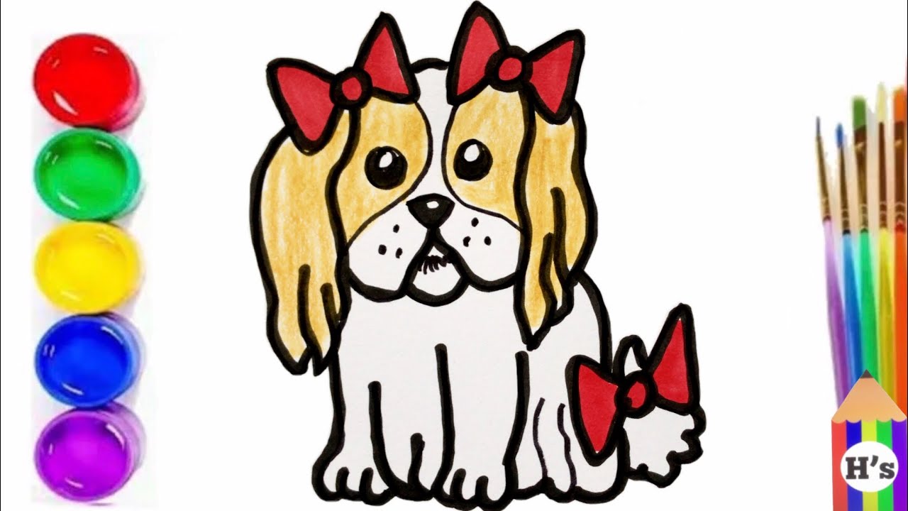 Joja Rasm How To Draw a Cute Puppy | Bolalar uchun kuchukcha rasm chizish ...