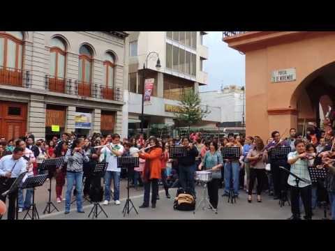 Flashmob en el centro de Toluca organizado por la Orquesta Filarmónica de Toluca. 7 de Julio de 2013