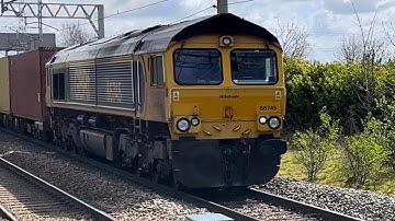 Class 66’s in slow motion and real time through Acton Bridge