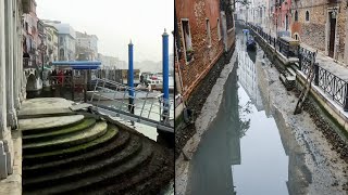 Venice Canal Water Levels Drop to Record Lows