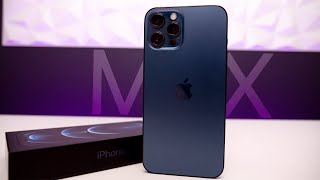 Pacific Blue iPhone 12 Pro MAX Unboxing & Size Comparison!