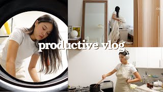 Productive Vlog EP. 08 | apartment reset, deep cleaning, cooking & prepping
