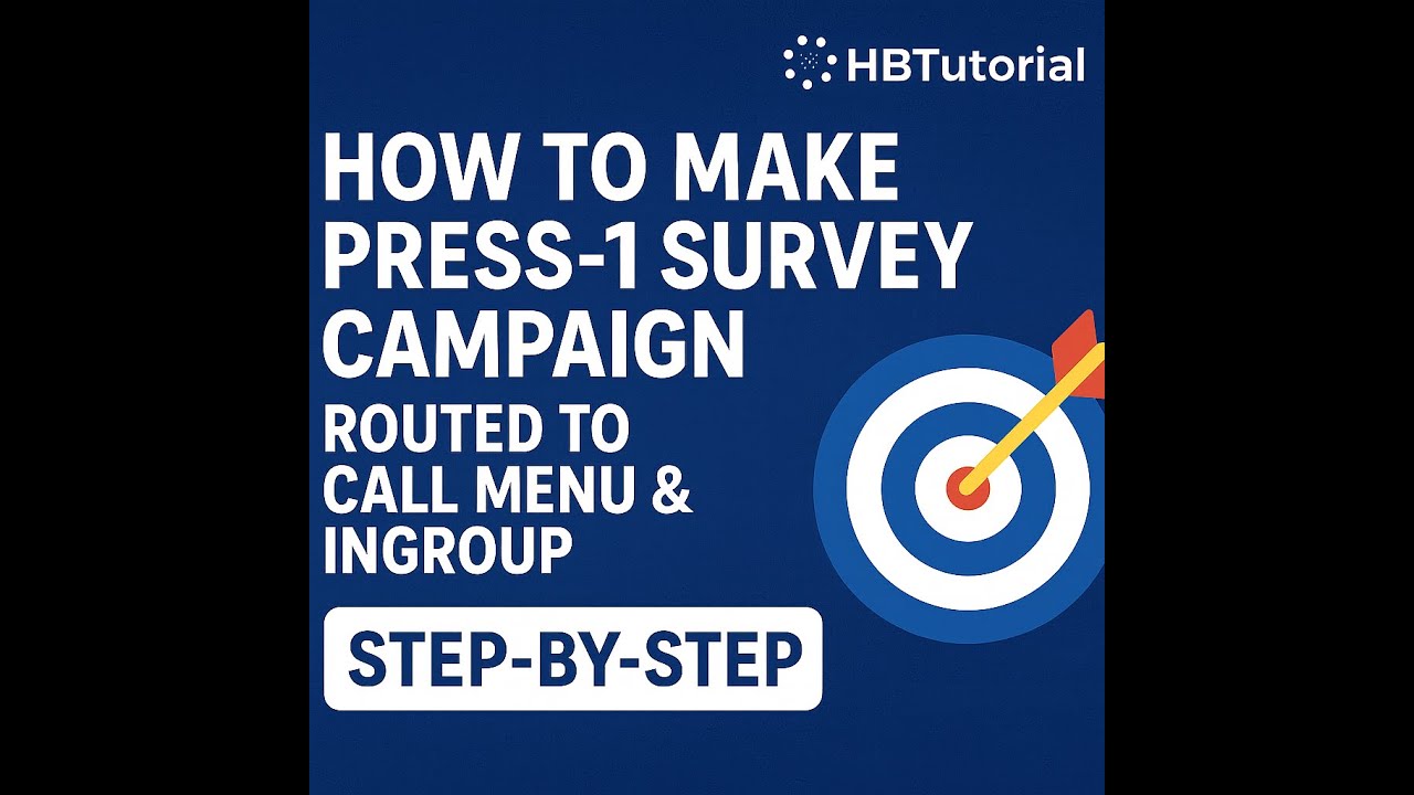 How to Create a VICIdial Press-1 Survey Campaign | Route Calls to Call Menu & Ingroup Step-by-Step