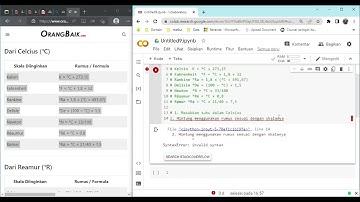 latihan Membuat Sistem Sederhana untuk konversi Suhu  - Python