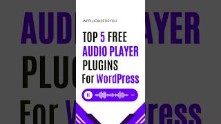 Best 5 Free Audio Player Plugins For WordPress #shorts